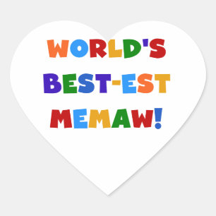 Helle T-Shirts des Gut-est Memaw der Welt Farb Herz-Aufkleber