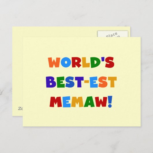 Helle T-Shirts des Gut-est Memaw der Welt Farb Postkarte (Vorne/Hinten)