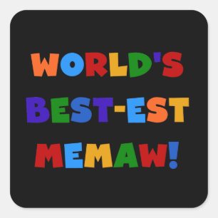 Helle T-Shirts des Gut-est Memaw der Welt Farb Quadratischer Aufkleber