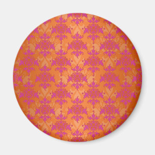 Helle Tangerine Tango Damast Orange Pink Magnet