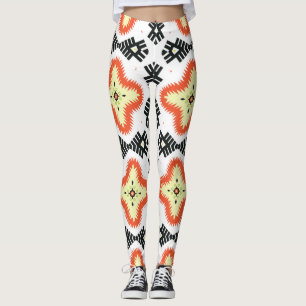 Helle Teppich: Ethnisches Azteken-Ornament Leggings