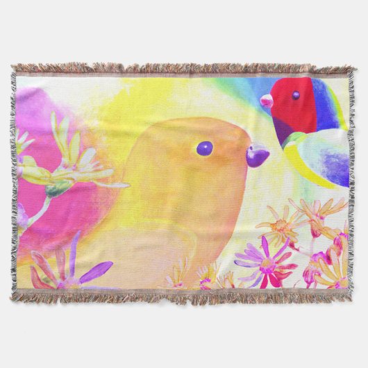 Helle Tie-Dye-Vögel Decke (Vorderseite)