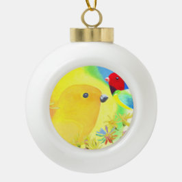Helle Tie-Dye Vögel Keramik Kugel-Ornament