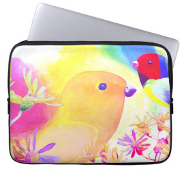 Helle Tie-Dye Vögel Laptopschutzhülle