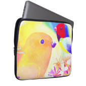 Helle Tie-Dye-Vögel Laptopschutzhülle (Vorne Rechts)