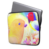 Helle Tie-Dye-Vögel Laptopschutzhülle (Vorderseite Links)