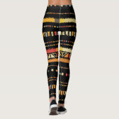 Helle Tribal Streifen Handgefertigte Muster Leggings (Rückseite)