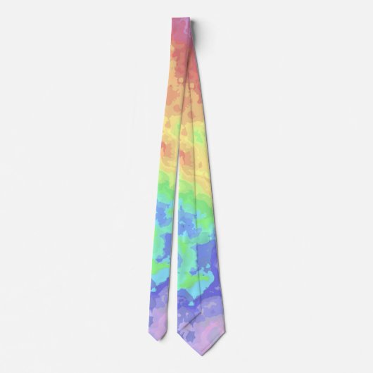 Helle Trippy Retro Groovy Boho Hippie Rainbow Krawatte (Rückseite)