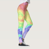 Helle Trippy Retro Groovy Boho Hippie Rainbow Leggings (Rechts)