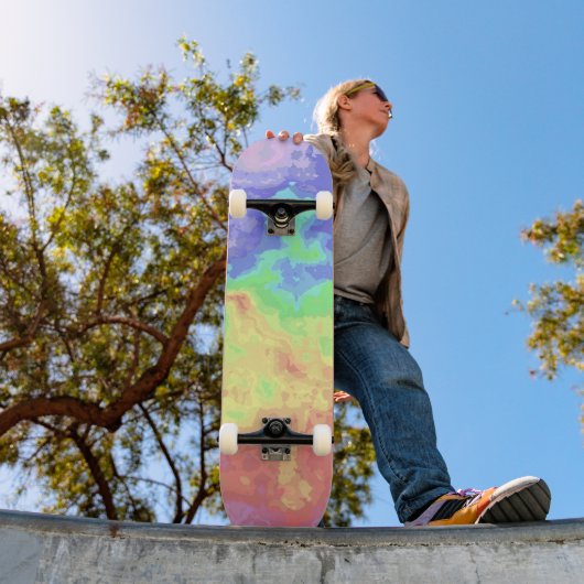 Helle Trippy Retro Groovy Boho Hippie Rainbow Skateboard (Außenbereich 1)