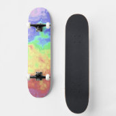 Helle Trippy Retro Groovy Boho Hippie Rainbow Skateboard (Vorderseite)