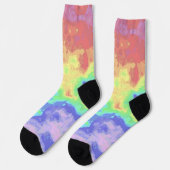 Helle Trippy Retro Groovy Boho Hippie Rainbow Socken (Linkes Detail)