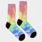 Helle Trippy Retro Groovy Boho Hippie Rainbow Socken (Rechts)