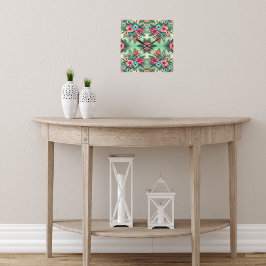 Helle Tropen Quadratische Wanduhr