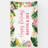 Helle Tropenblätterung Geburtstagsparty Banner (Vertikal)