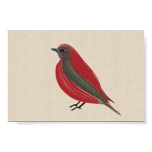 Helle Tropical Bird Red Tanager auf Linen Leinwand