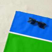 Helle, tropisch grüne, blaue Streifen Strandtuch (Beispiel)