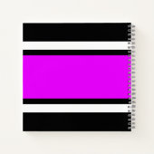 Helle, tropisch rosa Schwarz-weiße Racing Streifen Notizblock (Rückseite)