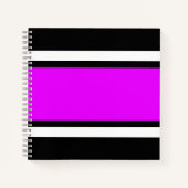 Helle, tropisch rosa Schwarz-weiße Racing Streifen Notizblock (Vorderseite)