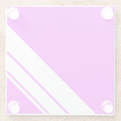 Helle, tropisch rosa, weiße Ecke Racing Streifen Glasuntersetzer (Rückseite)