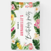 Helle tropische Blattgeburt Geburtstagsparty Banner (Vertikal)