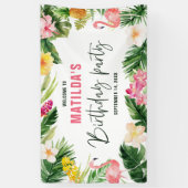 Helle tropische Blattgeburt Geburtstagsparty Banner (Vertikal)