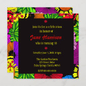 Helle tropische Blume Einladung (Vorne/Hinten)