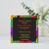 Helle tropische Blume Einladung (Stehend Vorderseite)