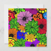Helle tropische Blume Einladung (Rückseite)