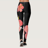 Helle, tropische BlumenAloha Hibiskus-Leggings Leggings (Rückseite)