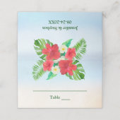 Helle tropische Blumenhochzeitstelle Platzkarte (Außenseite Aufgefaltet)