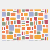 Helle Tropische Farben Wonky Plätze & Rechtecke Geschenkpapier Set (Vorderseite)