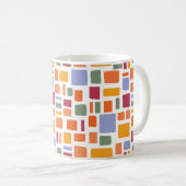 Helle tropische Farben Wonky Squares & Rectangle Kaffeetasse (VorderseiteRechts)