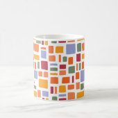 Helle tropische Farben Wonky Squares & Rectangle Kaffeetasse (Mittel)