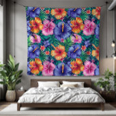 Helle tropische Flora Fleecedecke