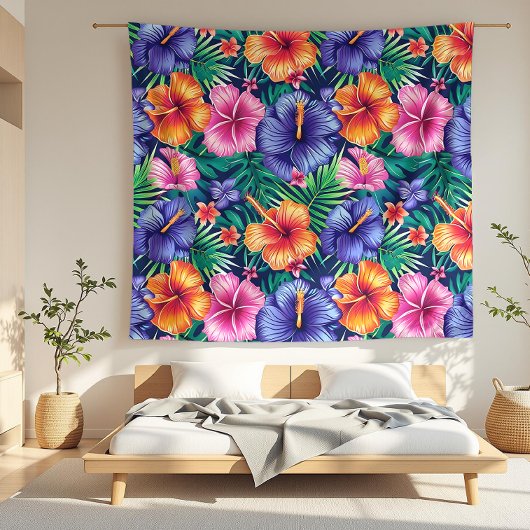 Helle tropische Flora Fleecedecke