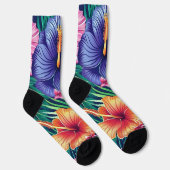 Helle tropische Flora Socken (Rechts)