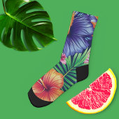 Helle tropische Flora Socken