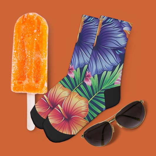 Helle tropische Flora Socken