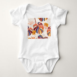 Helle tropische florale Handzeichnung Baby Strampler