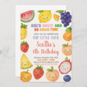 Helle tropische Früchte zum Geburtstag Einladung (Vorne/Hinten)