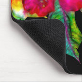 Helle tropische Hibisken und Blätter Mousepad (Ecke)