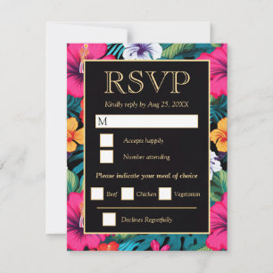 Helle tropische Hibiskus-Hochzeit RSVP Karte