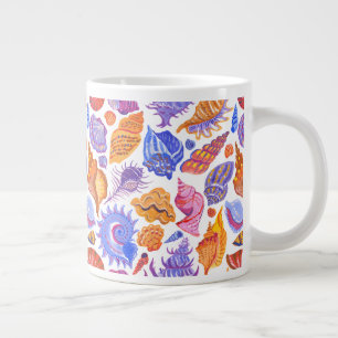Helle tropische Muschel, handgezeichnet Muster Jumbo-Tasse