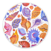 Helle tropische Muschel, handgezeichnet Muster Keramikknauf (Vorderseite)