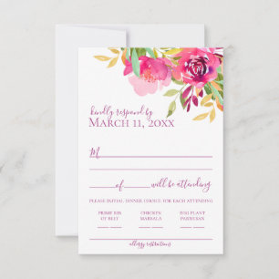Helle tropische Wasserfarbenflora RSVP Karte