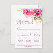 Helle tropische Wasserfarbenflora RSVP Karte (Vorne/Hinten)