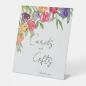 Helle Tulips Brautparty Karten und Geschenke Sockelschild (Vorderseite)