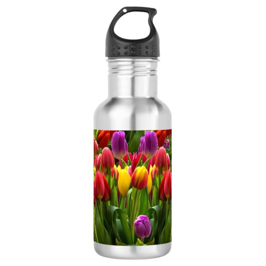 Helle Tulips Edelstahlflasche (Vorderseite)