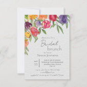 Helle Tulips und Greenery Bridal Brunch Einladung (Vorderseite)